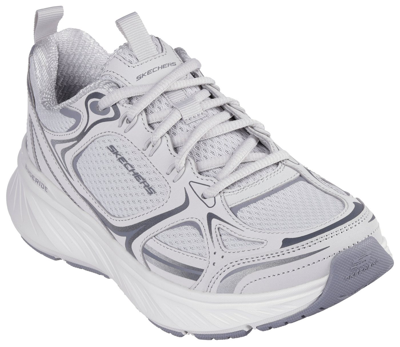 Skechers EDGERIDE-SILVER ECLIPSE Sneaker Retro Sneaker, Schnürschuh, Sportschuh mit Metallic-Besätzen (grau)