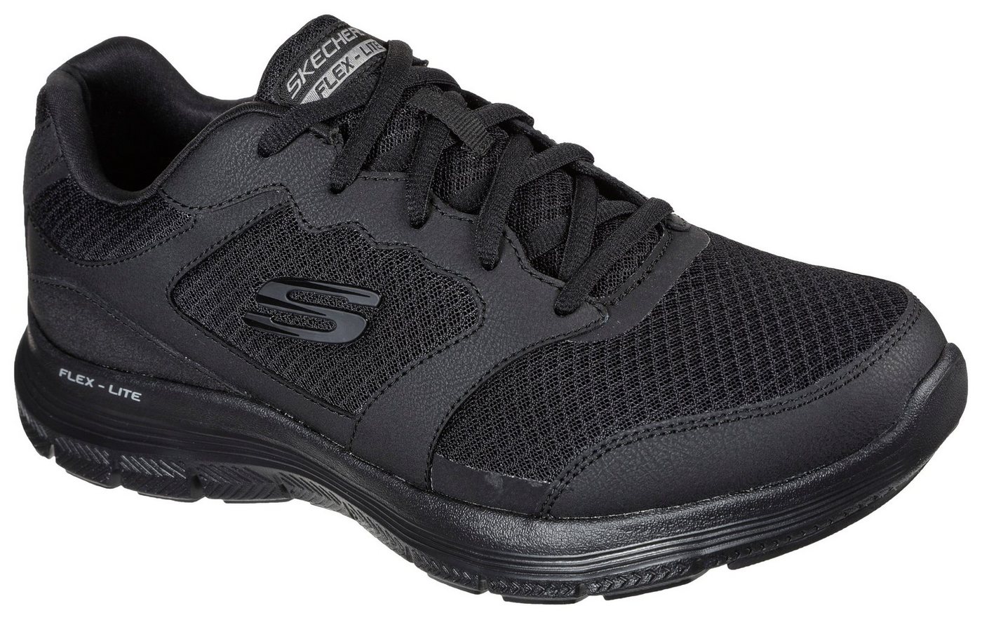 Skechers FLEX ADVANTAGE 4.0 Sneaker mit leichtem Profil, Freizeitschuh, Halbschuh, Schnürschuh (schwarz)