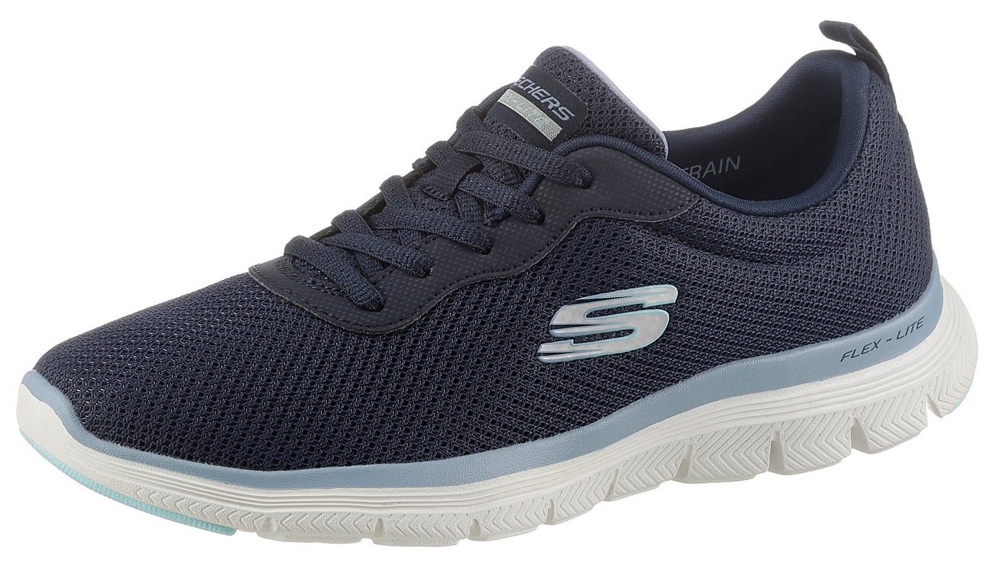 Skechers FLEX APPEAL 4.0 BRILLINAT VIEW Sneaker Freizeitschuh, Halbschuh, Schnürschuh mit Air Cooled Memory Foam (blau)