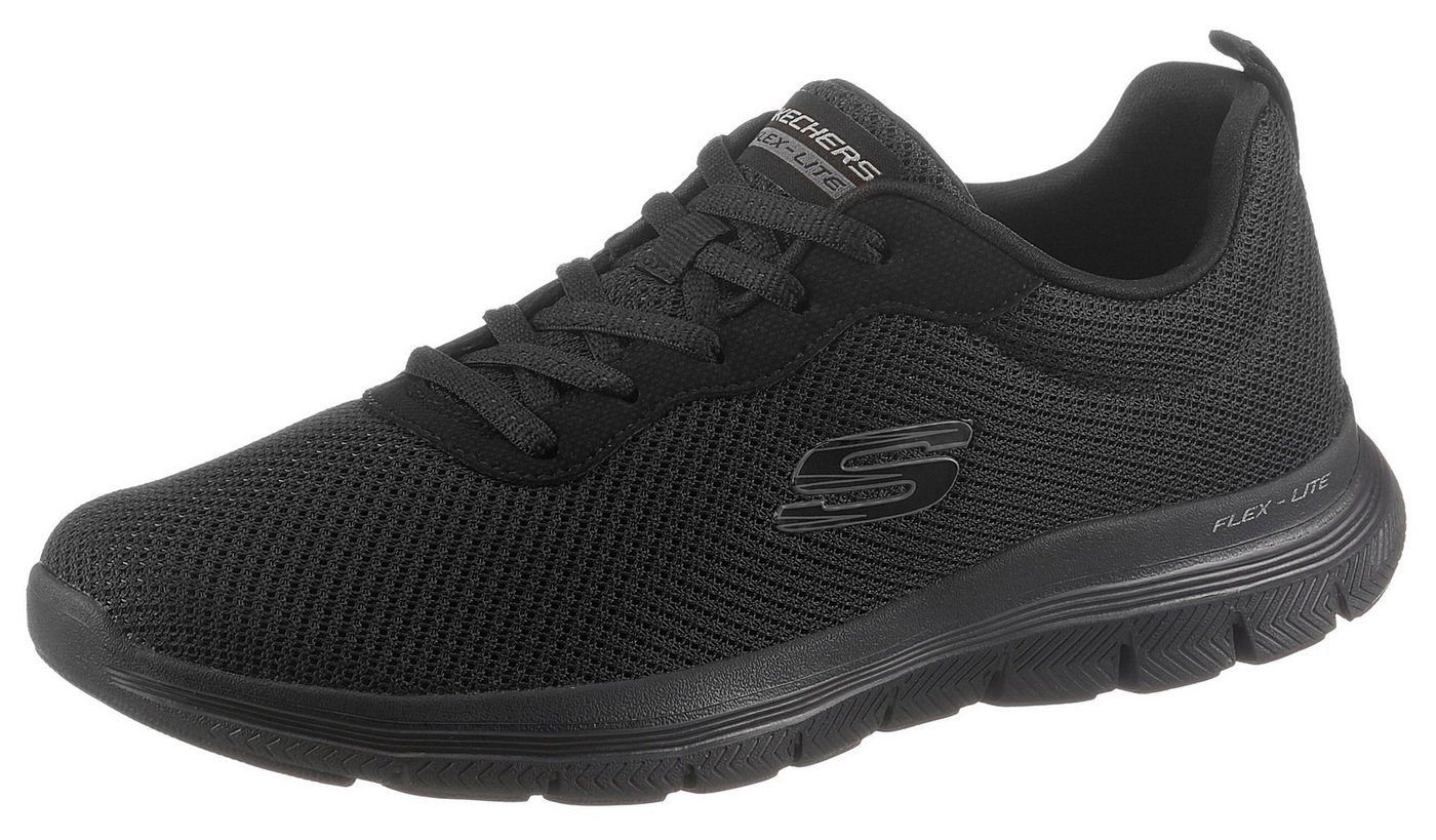 Skechers FLEX APPEAL 4.0 BRILLINAT VIEW Sneaker Freizeitschuh, Halbschuh, Schnürschuh mit Air Cooled Memory Foam (schwarz)