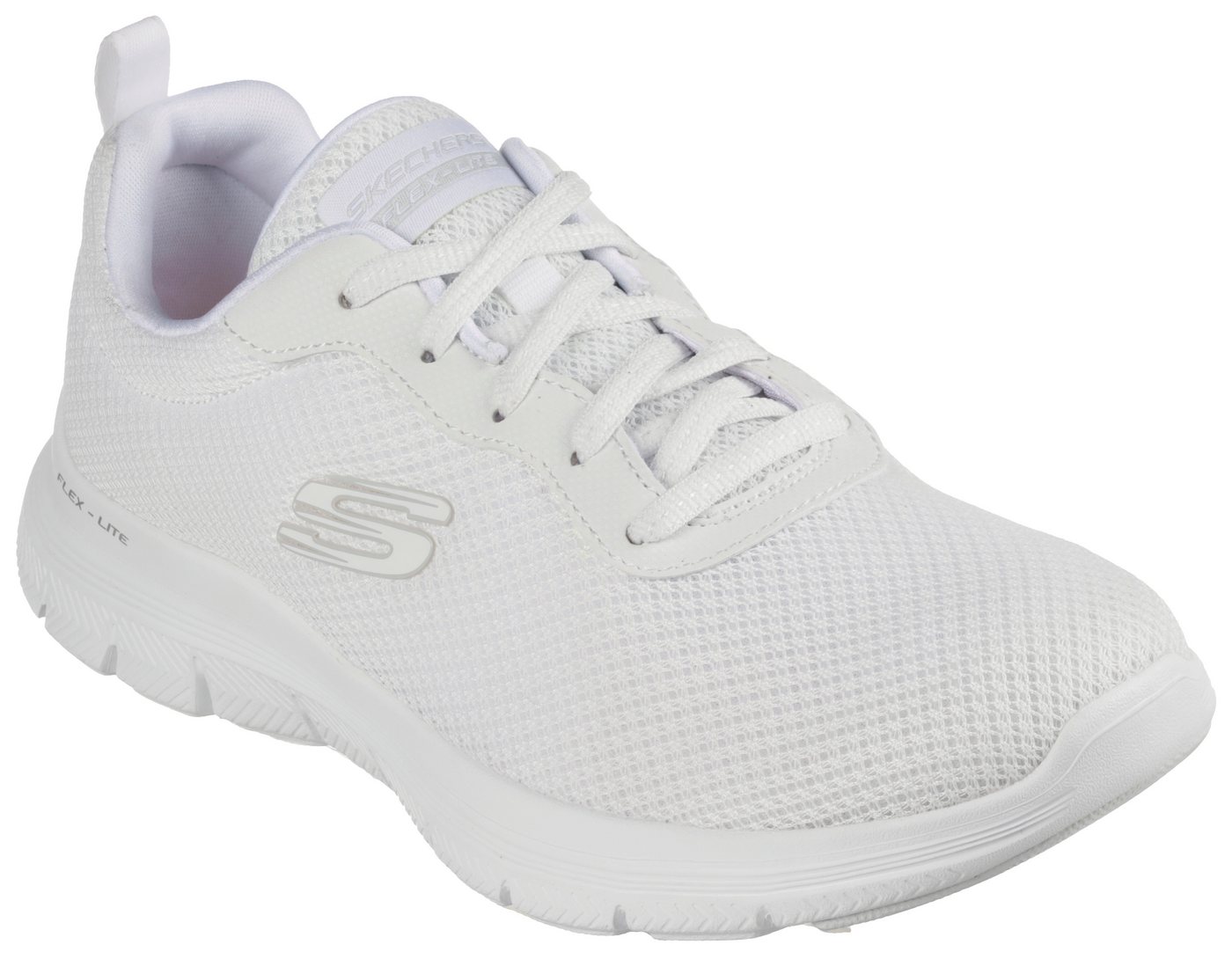 Skechers FLEX APPEAL 4.0 BRILLINAT VIEW Sneaker Freizeitschuh, Halbschuh, Schnürschuh mit Air Cooled Memory Foam (weiß)