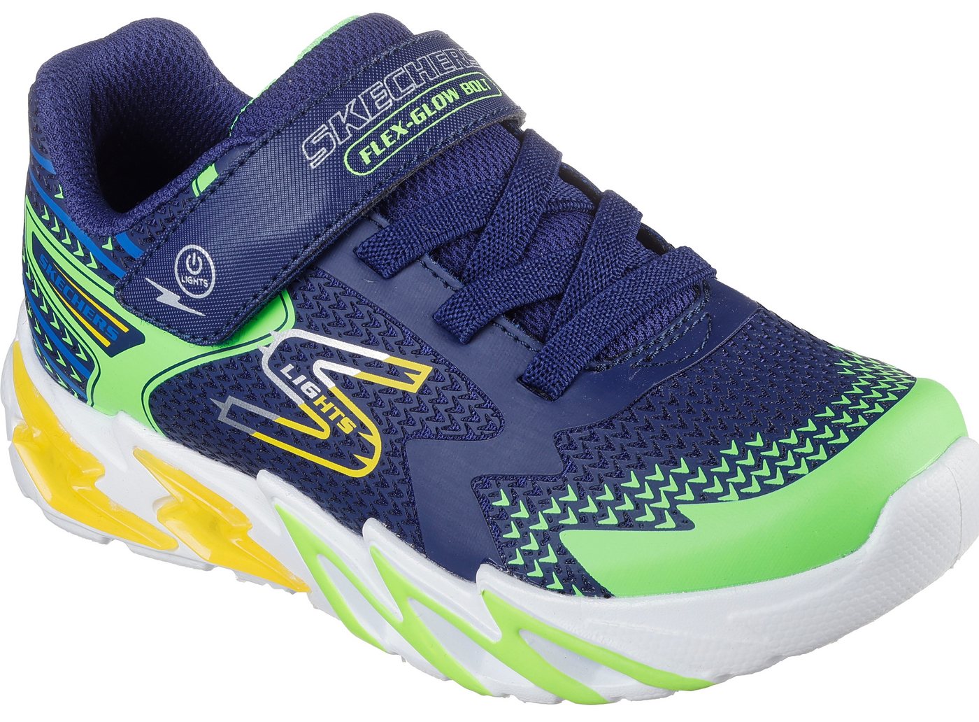 Skechers FLEX-GLOW 3.0 Slip-On Sneaker Sneaker, Klettschuh, Kindergartenschuh mit auffälliger Sohle (blau)