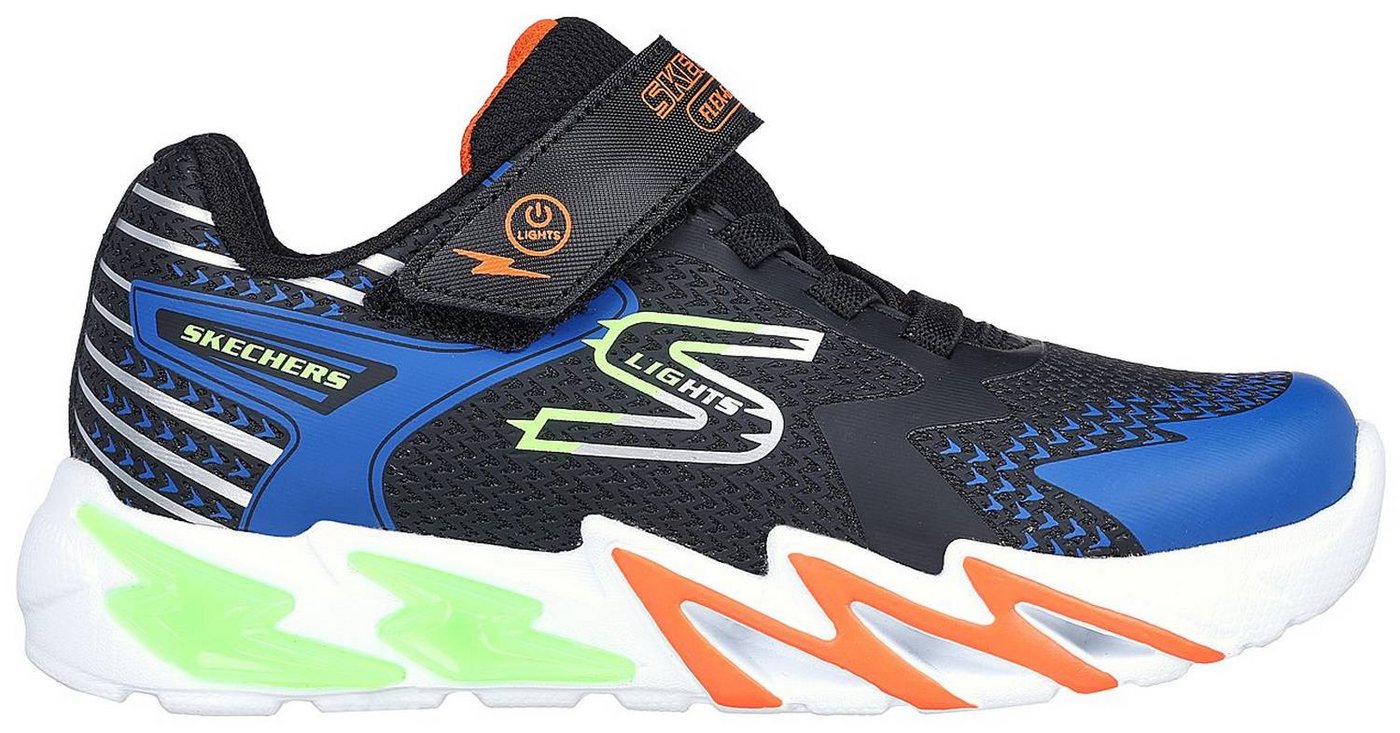 Skechers Flex-Glow Bolt Black / Blue, Lime, & Orange Sneaker