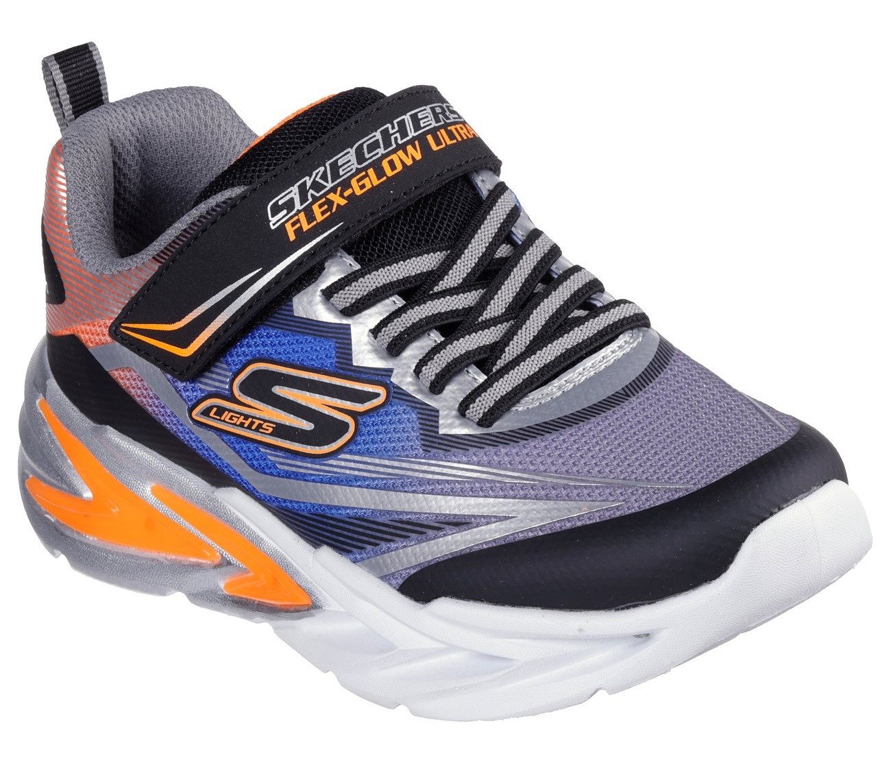 Skechers FLEX-GLOW ULTRA Sneaker Klettschuh zum Schlüpfen, Größenschablone zum Download (schwarz/bunt)