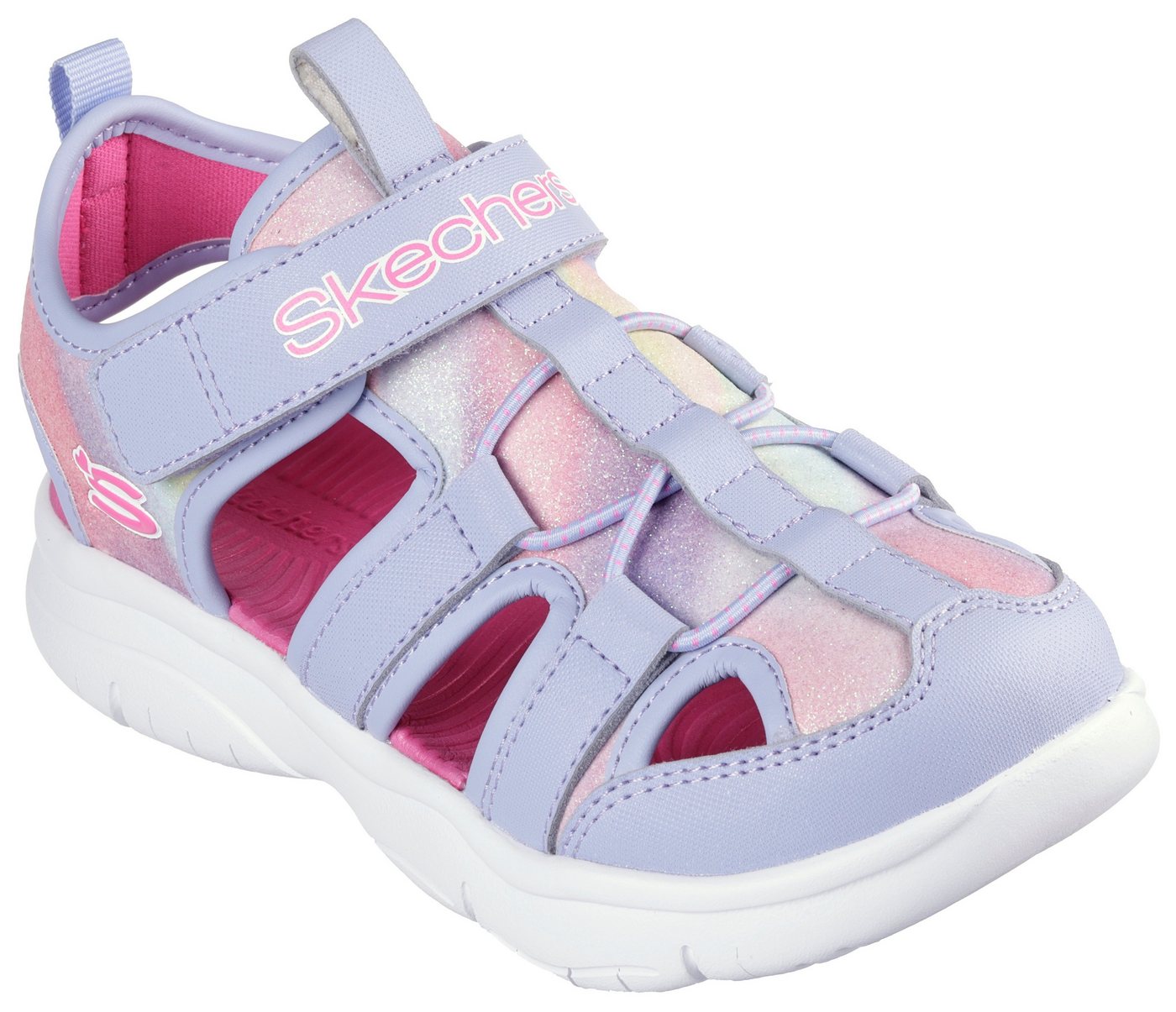 Skechers FLEX SPLASH DAYLIGHT SHIMMER Sandale Klettschuh mit Glitzer, Größenschablone zum Download