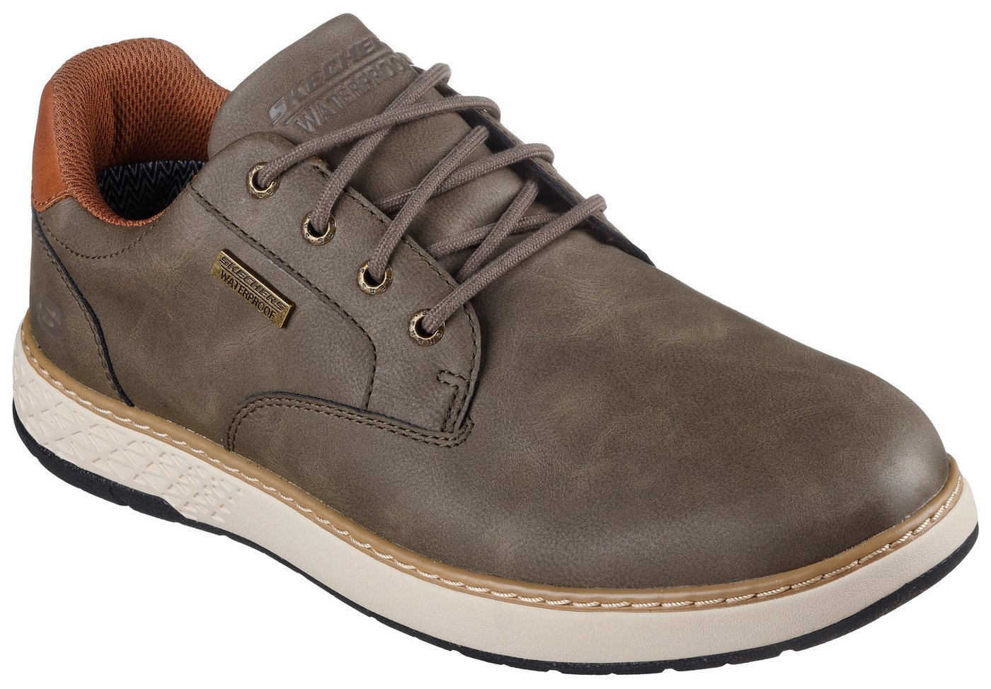 Skechers GARLAN Schnürschuh, Trekking Schuh, Sneaker, Freizeitschuh mit Kontrastnähten