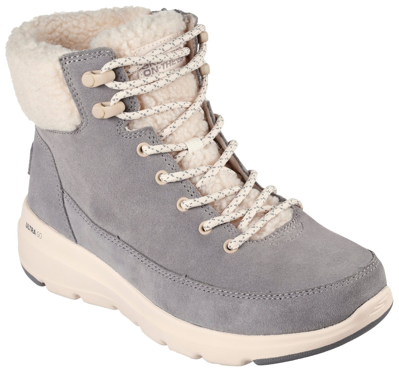 Skechers GLACIAL ULTRA Winterboots Winterschuh, Snowboots, Schnürstiefel mit 3M Scotchgard-Imprägnierung (grau)
