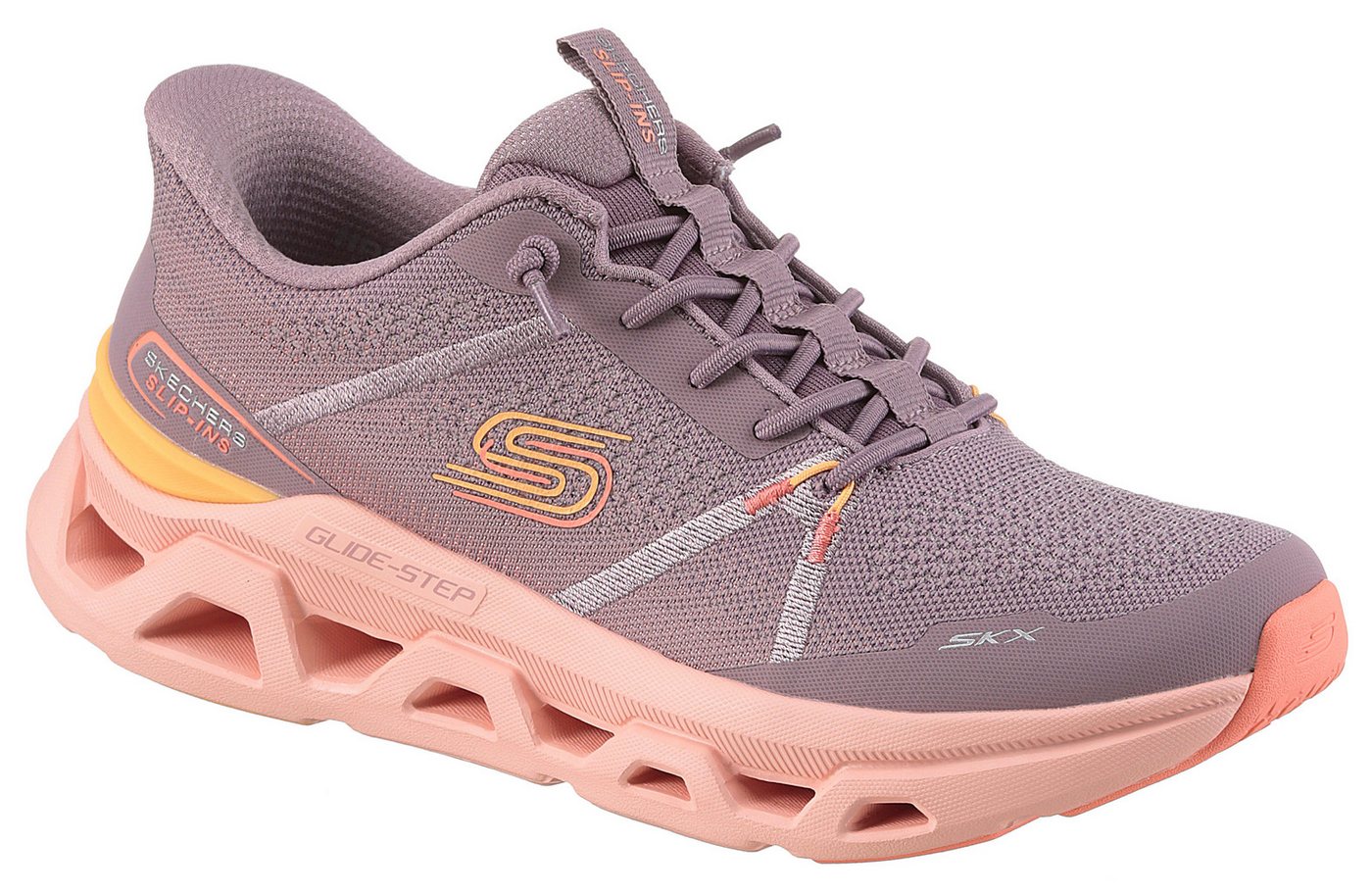 Skechers GLIDE-STEP ALTUS-FAST LANE Slip-On Sneaker Laufschuh, Trainingsschuh mit dämpfender Glide Step Sohle (lavendel-kombiniert)