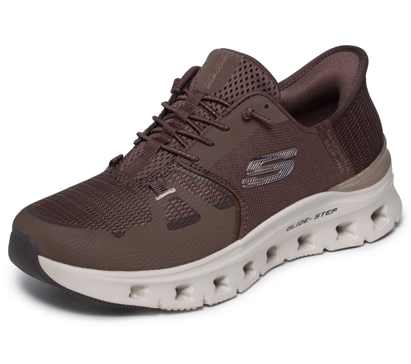 Skechers GLIDE-STEP PRO Slip-On Sneaker Slipper, Freizeitschuh, Halbschuh mit Handsfree Slip Ins Funktion (braun)