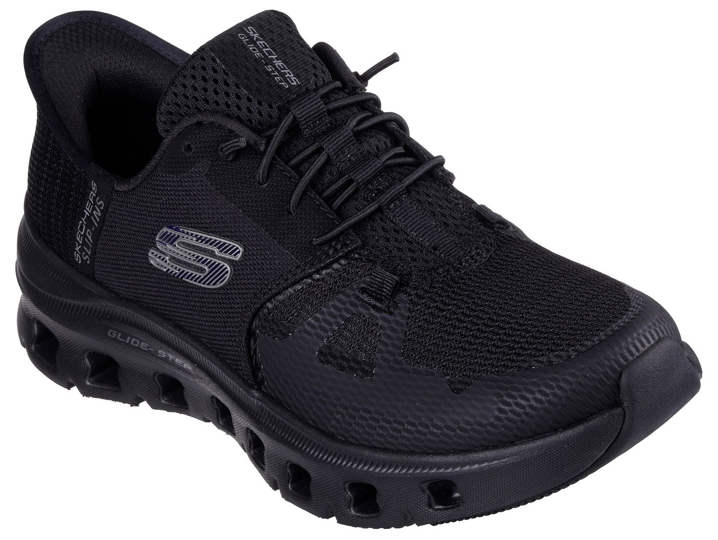 Skechers GLIDE-STEP PRO Slip-On Sneaker Slipper, Freizeitschuh mit komfortabler Heel Pillow Funktion (schwarz)
