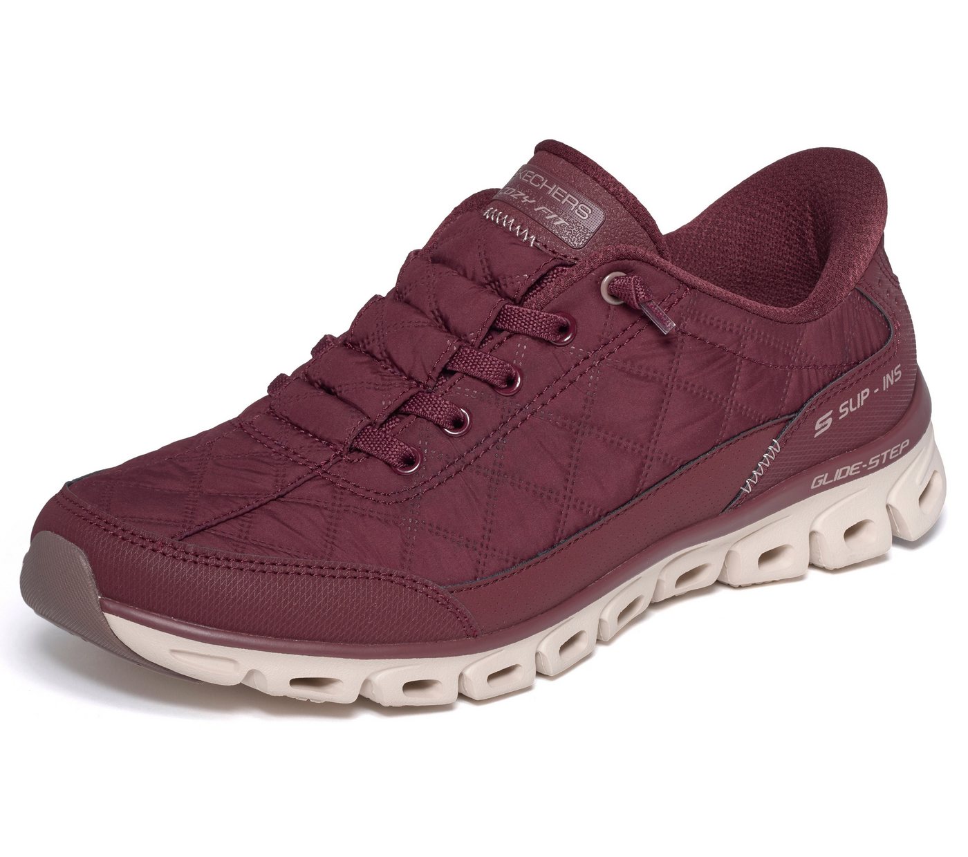 Skechers GLIDE-STEP Slip-On Sneaker Freizeitschuh, Slipper mit No Tie Fit zum Schlupfen (rot)