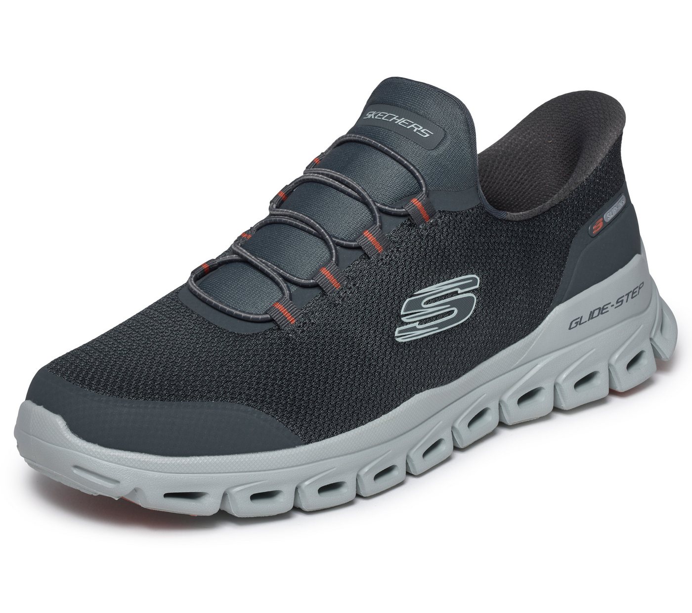 Skechers GLIDE-STEP- Slip-On Sneaker Schlupfschuh, Halbschuh, Freizeitschuh, Memory Foam, Maschinenwäsche (grau)