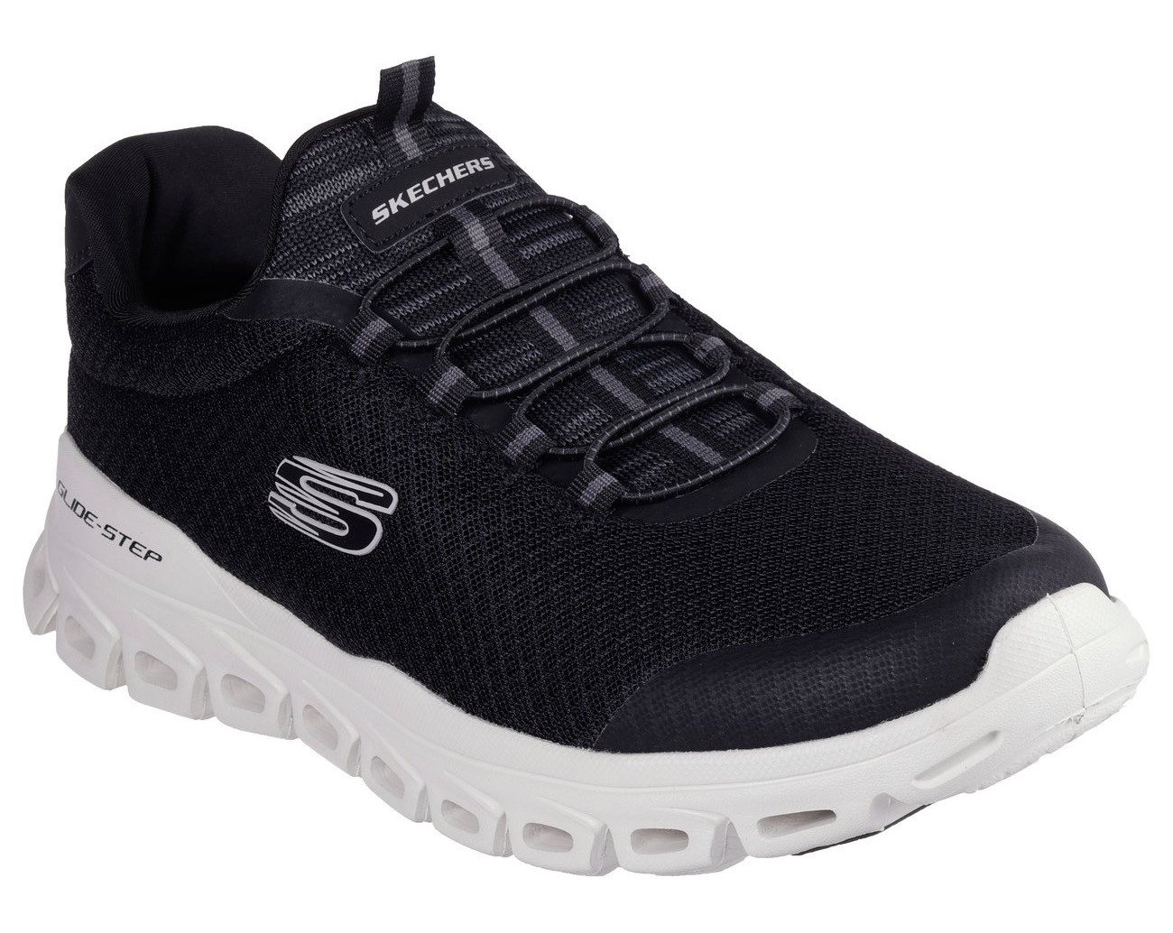 Skechers GLIDE-STEP Slip-On Sneaker, Trekkingschuh, Freizeitschuh, Sneaker zum Schlupfen (schwarz/weiß)