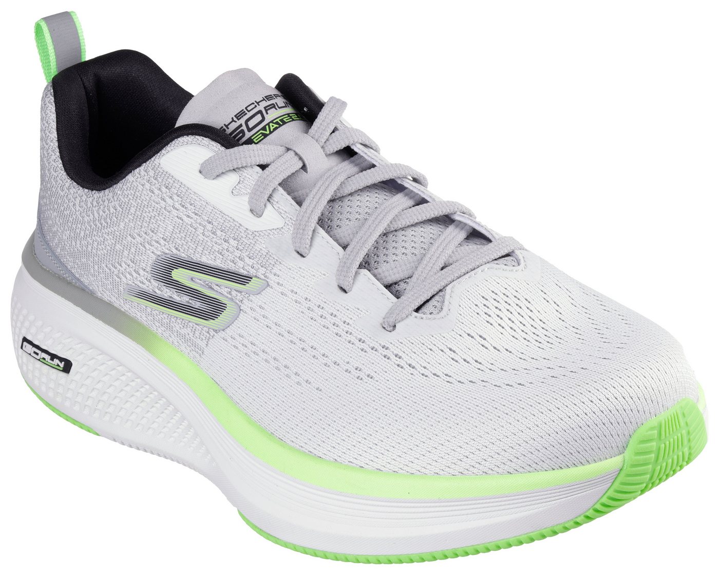 Skechers GO RUN ELEVATE 2.0-FLUID MOTION Sneaker, Sportschuh mit dämpfender Ultra Light Cushioning (grau/grün/weiß)