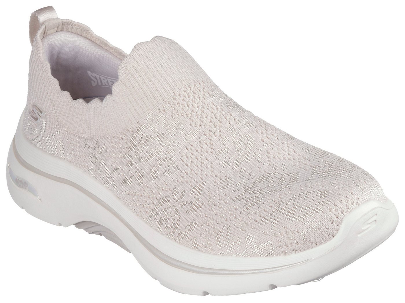 Skechers GO WALK ARCH FIT 2.0-ROSA LINDA Slip-On Sneaker, Trainingsschuh, Schnürschuh mit rückfederndem Ultra Go (beige)