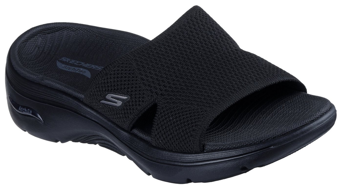 Skechers GO WALK ARCH FIT 2.0 SANDAL- Pantolette Strandschuh, Slipper mit ArchFit Laufsohle (schwarz)