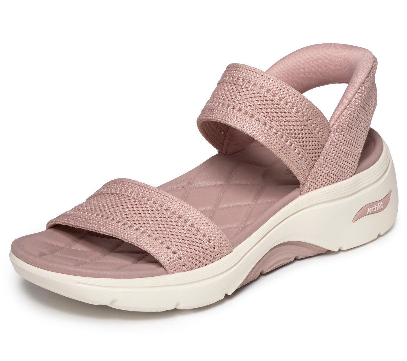 Skechers GO WALK ARCH FIT 2.0 SANDAL Sandale Sommerschuh, Keilsandalette, Urlaubsschuh mit sportiver Sohle (mauve)