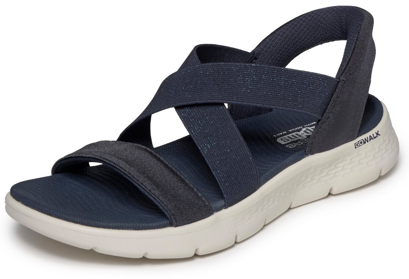 Skechers GO WALK FLEX SANDAL-GLIMMER UP Sandale Sommerschuh, Schlupfschuh mit Goga Mat Foatbed
