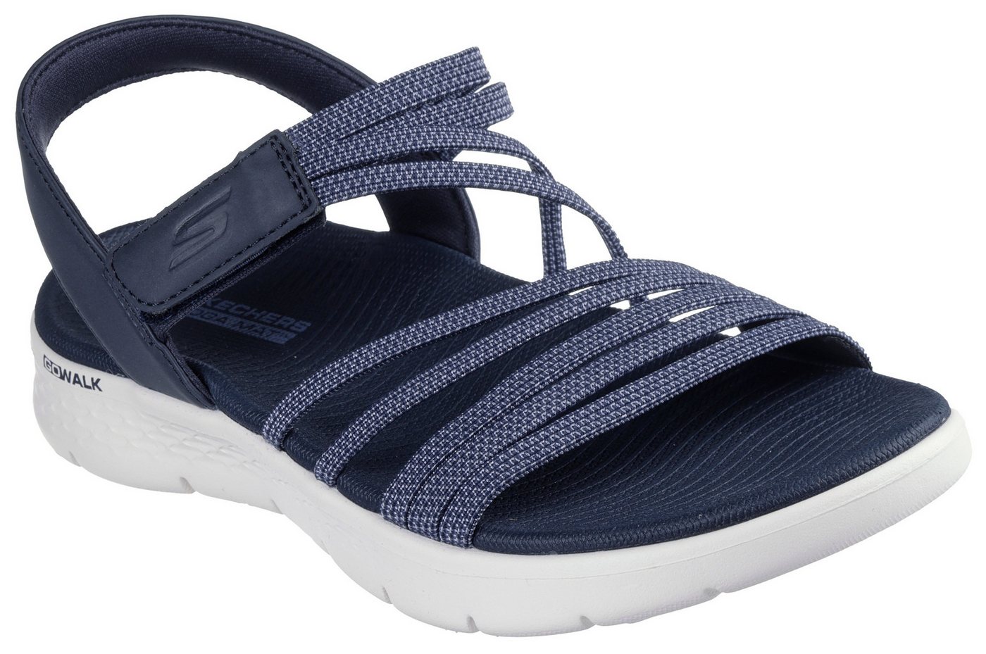 Skechers GO WALK FLEX SANDAL Sandale, Schlupfschuh, Sommerschuh, Plateausandale mit Goga Mat Fußbett