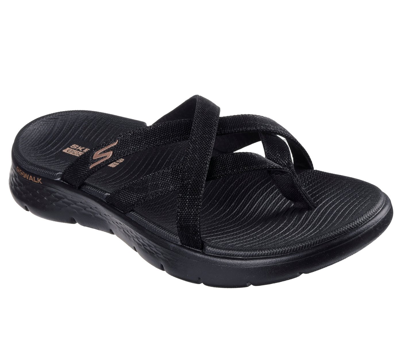 Skechers GO WALK FLEX SANDAL-SSSELENA Zehentrenner Sommerschuh, Strandschuh, Sandale, Badeschuh mit Komfortfußbett