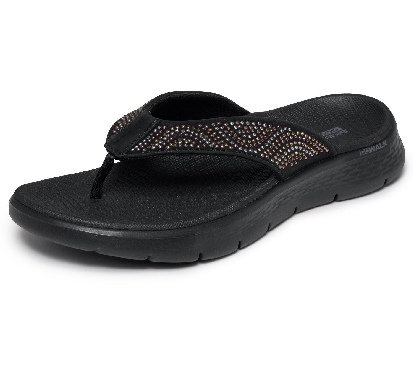 Skechers GO WALK FLEX SANDAL Zehentrenner Sommerschuh, Badeschuh, Strandschuh mit Nietenverzierung