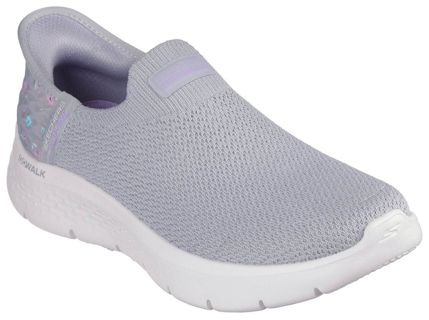 Skechers GO WALK FLEX-SUNSET ROSE Slip-On Sneaker, Freizeitschuh, Vegan mit Skechers Handsfree Slip-ins Funktion (grau)