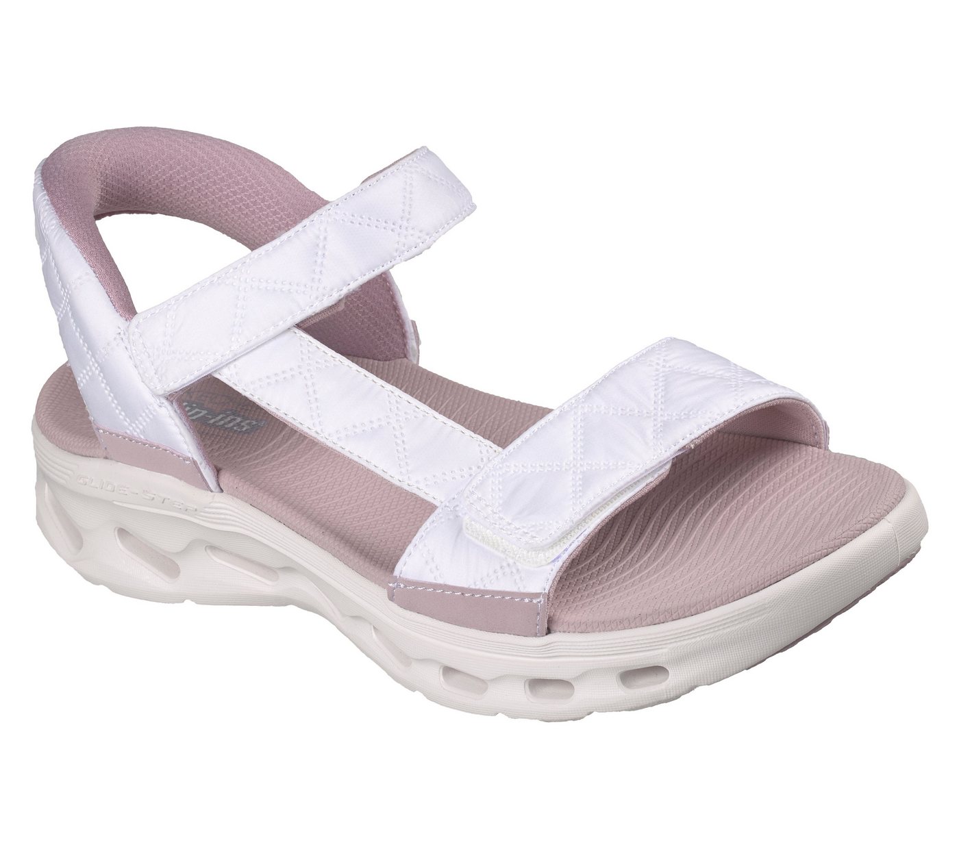 Skechers GO WALK GLIDE-STEP 2.0 SANDAL-JADA Sandale Sommerschuh, Klettschuh, Sandalette mit sportiver Sohle (weiß/rosa)