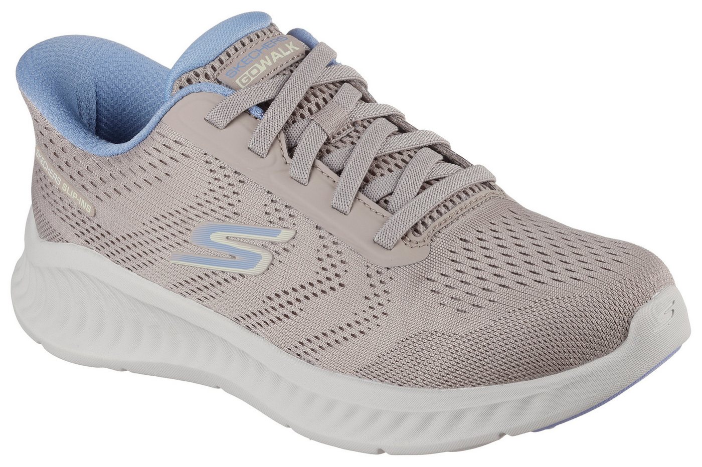 Skechers GO WALK NOW-KHLOE Slip-On Sneaker Freizeitschuh mit Fersenkissen und Slip-ins Technologie (braun)