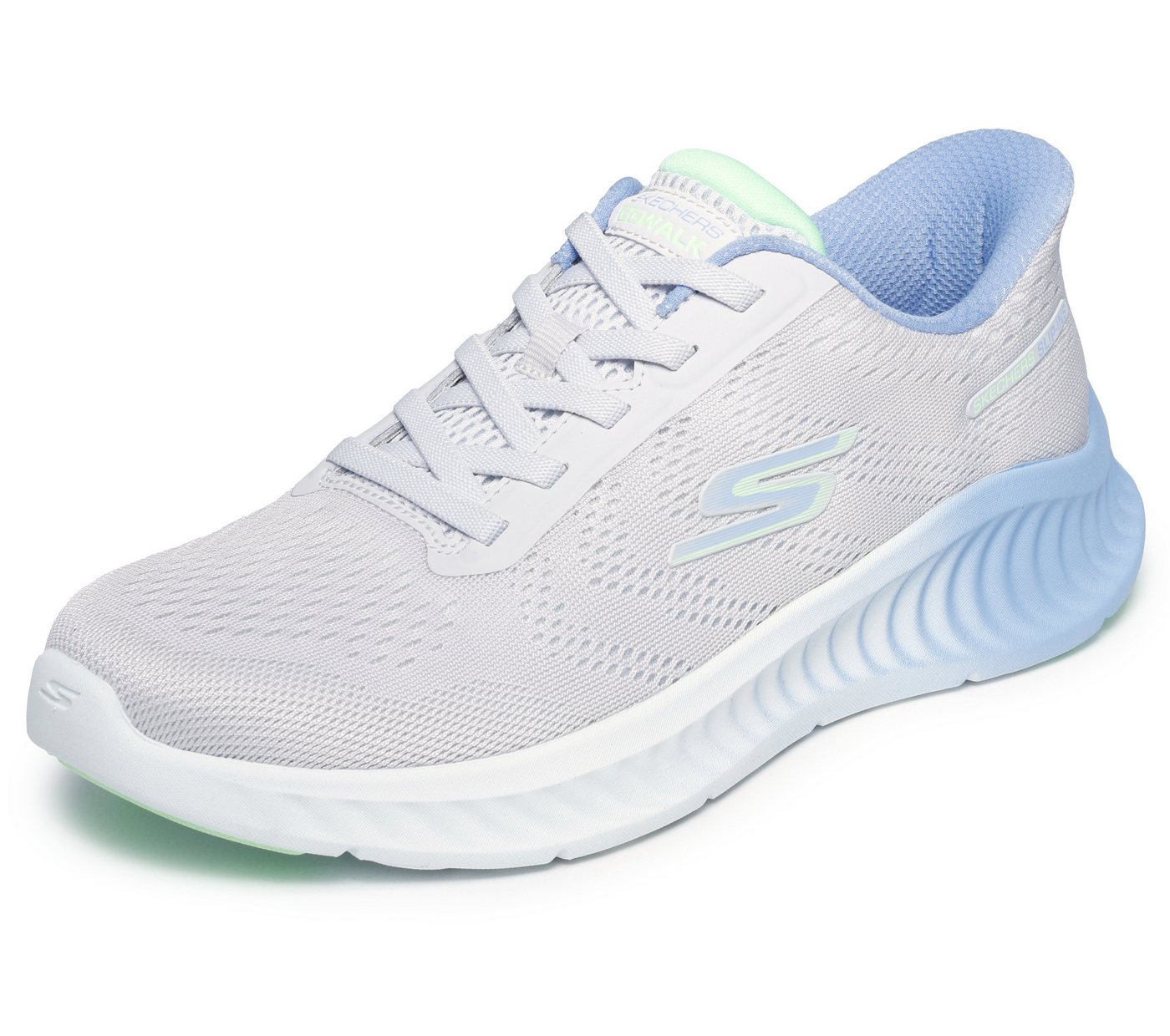 Skechers GO WALK NOW-KHLOE Slip-On Sneaker Freizeitschuh mit Fersenkissen und Slip-ins Technologie (grau)