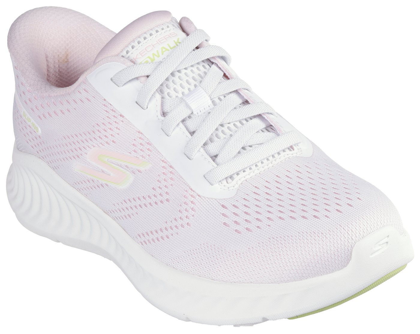 Skechers GO WALK NOW-KHLOE Slip-On Sneaker Freizeitschuh mit Fersenkissen und Slip-ins Technologie (rosa/weiß)