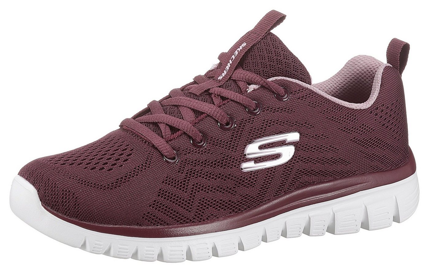Skechers Graceful - Get Connected Sneaker Freizeitschuh, Halbschuh, Schnürschuh für die Maschinenwäsche geeignet (rot)