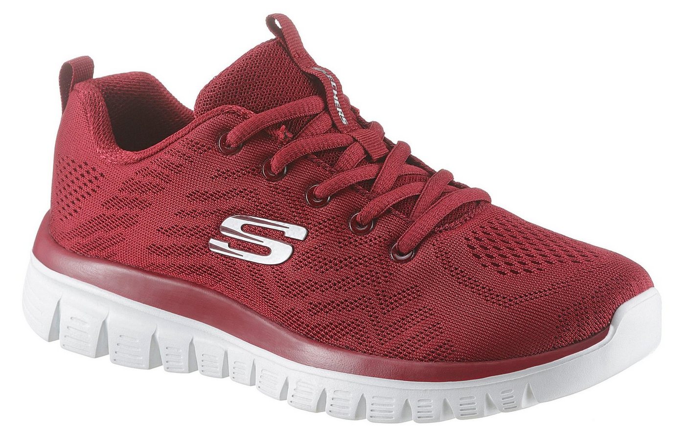Skechers Graceful - Get Connected Sneaker Freizeitschuh, Halbschuh, Schnürschuh für die Maschinenwäsche geeignet (rot)