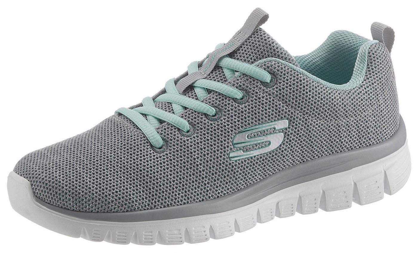 Skechers Graceful - Twisted Fortune Sneaker Freizeitschuh, Halbschuh, Schnürschuh mit Memory Foam (grau)
