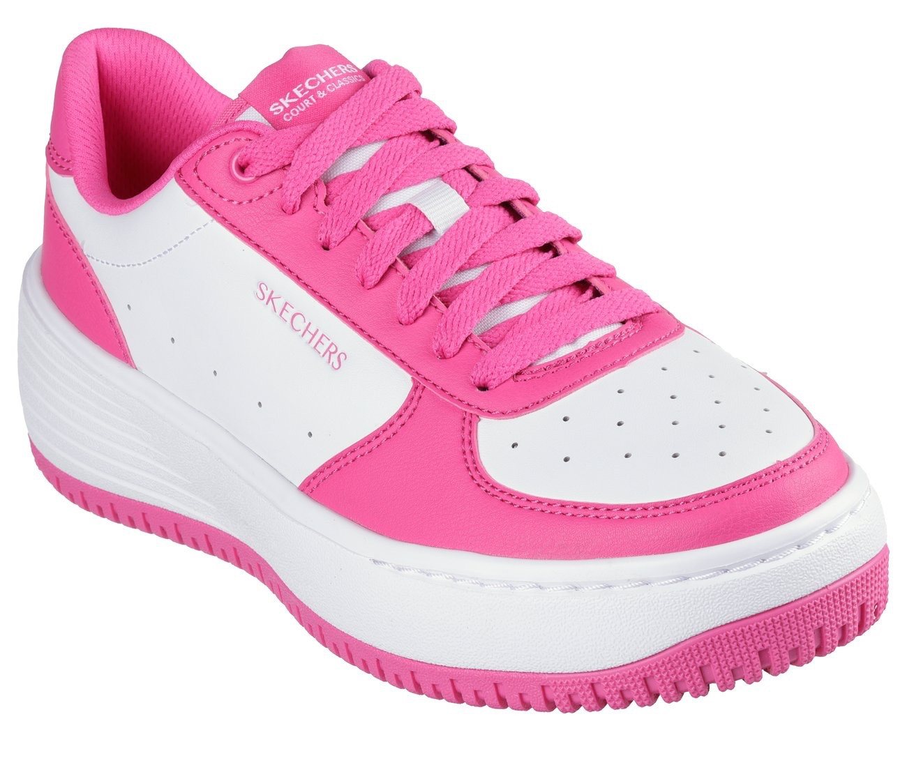 Skechers GRAND 92-STEADY WINNING Sneaker, Retro Sneaker, Plateausneaker mit markanter Laufsohle (weiß/rosa)