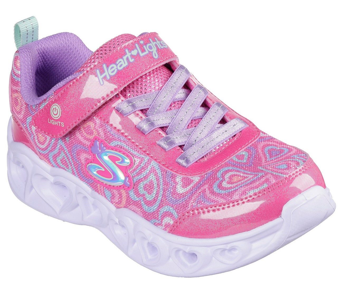 Skechers HEART LIGHTS Sneaker Blinkschuh mit Herz-Laufsohle, Größenschablone zum Download (rosa)