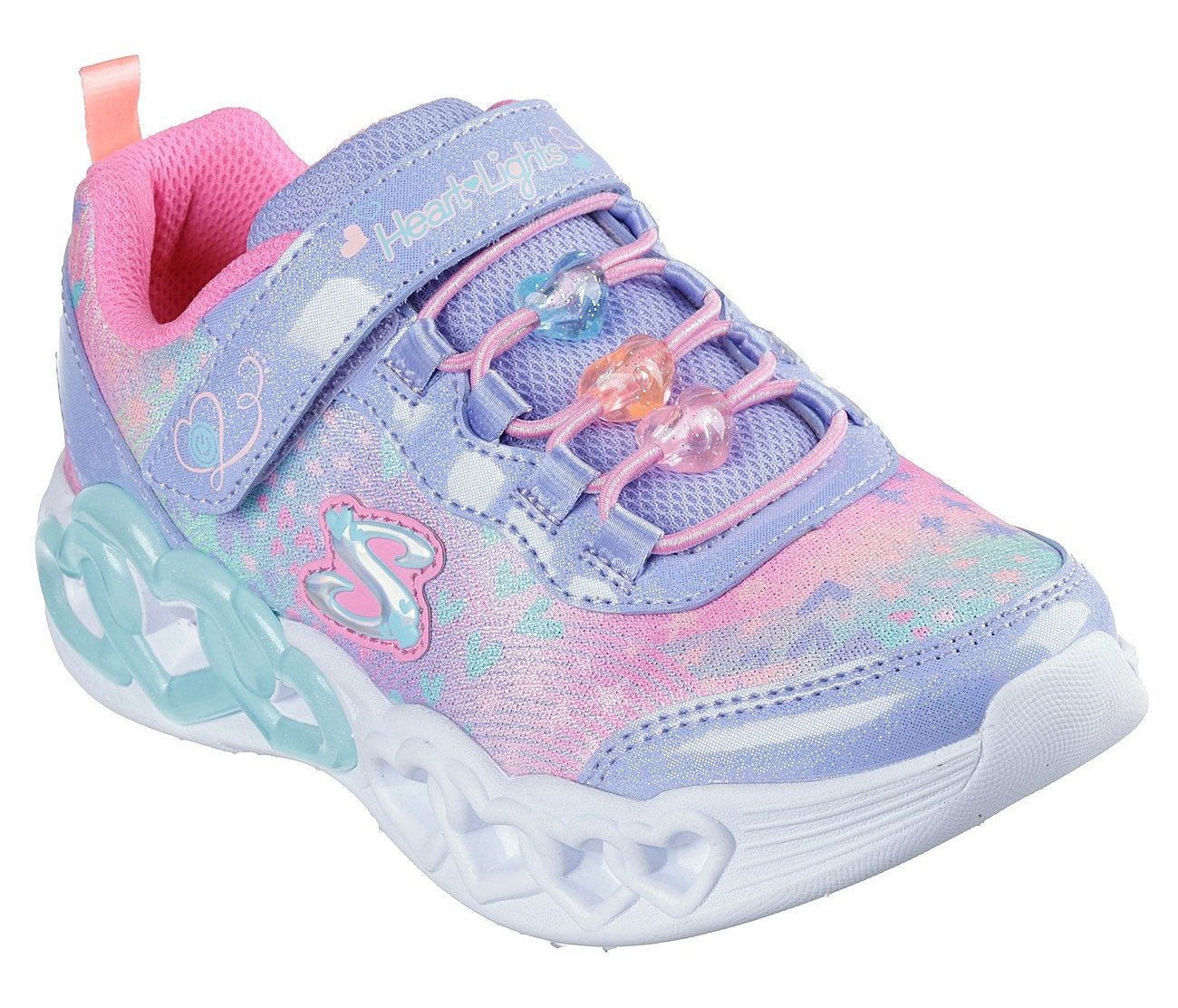 Skechers INFINITE HEART LIGHTS Sneaker Klettschuh mit Blinkfunktion, Größenschablone zum Download