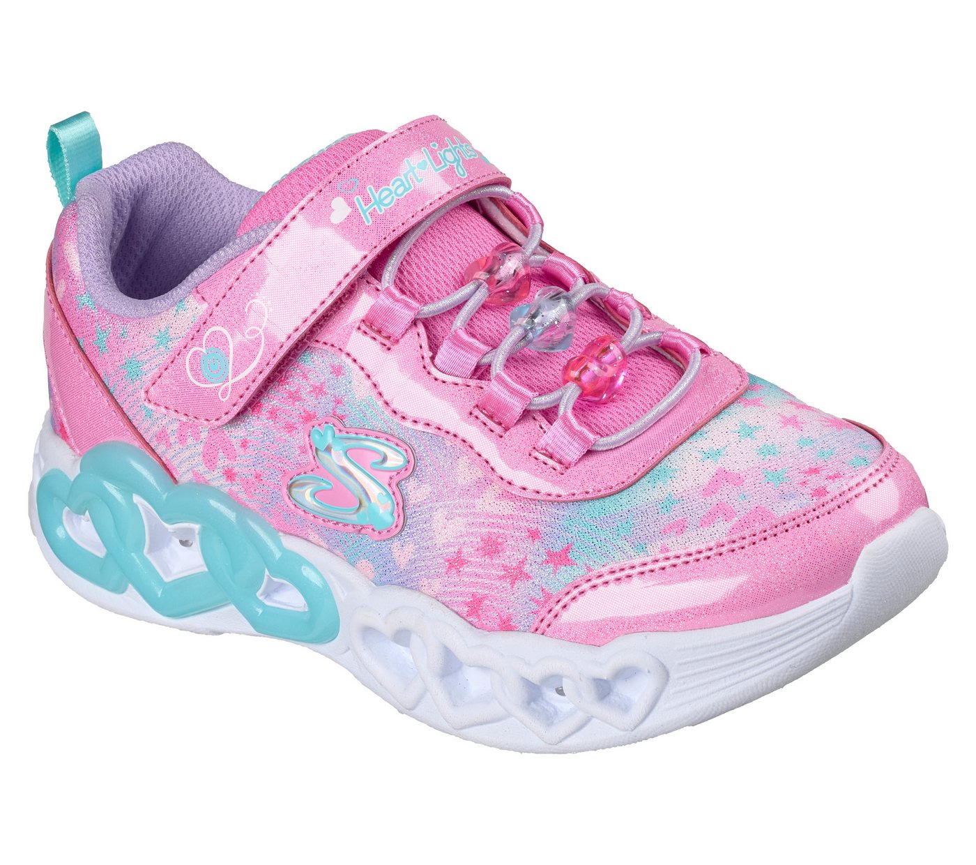 Skechers INFINITE HEART LIGHTS Sneaker Klettschuh mit Blinkfunktion, Größenschablone zum Download