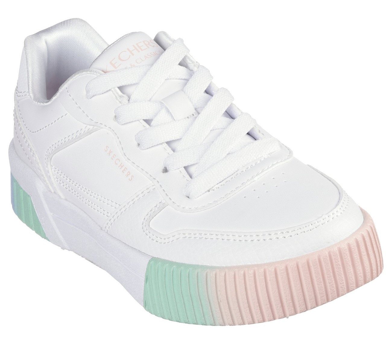 Skechers JADE-SOFT GLOW Sneaker, Schnürschuh mit Regenbogenlaufsohle, Größenschablone zum Download