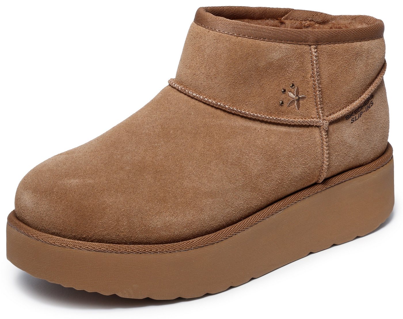 Skechers KEEP COZY Winterboots Snowboots, Schlupfstiefel mit Plateausohle (braun)