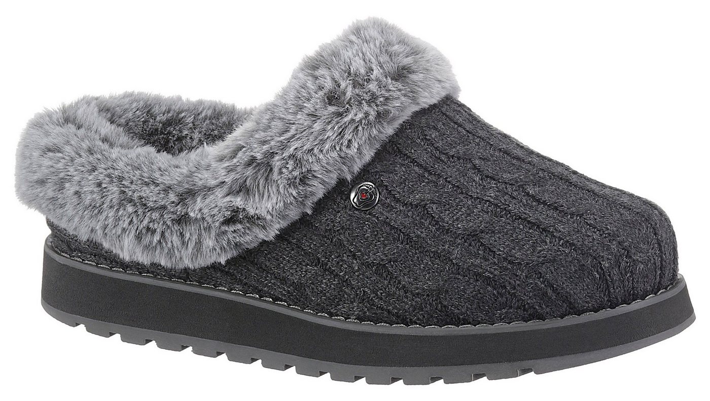 Skechers KEEPSAKES - ICE ANGEL Pantoffel Hausschuh in Strick-Optik (grau)