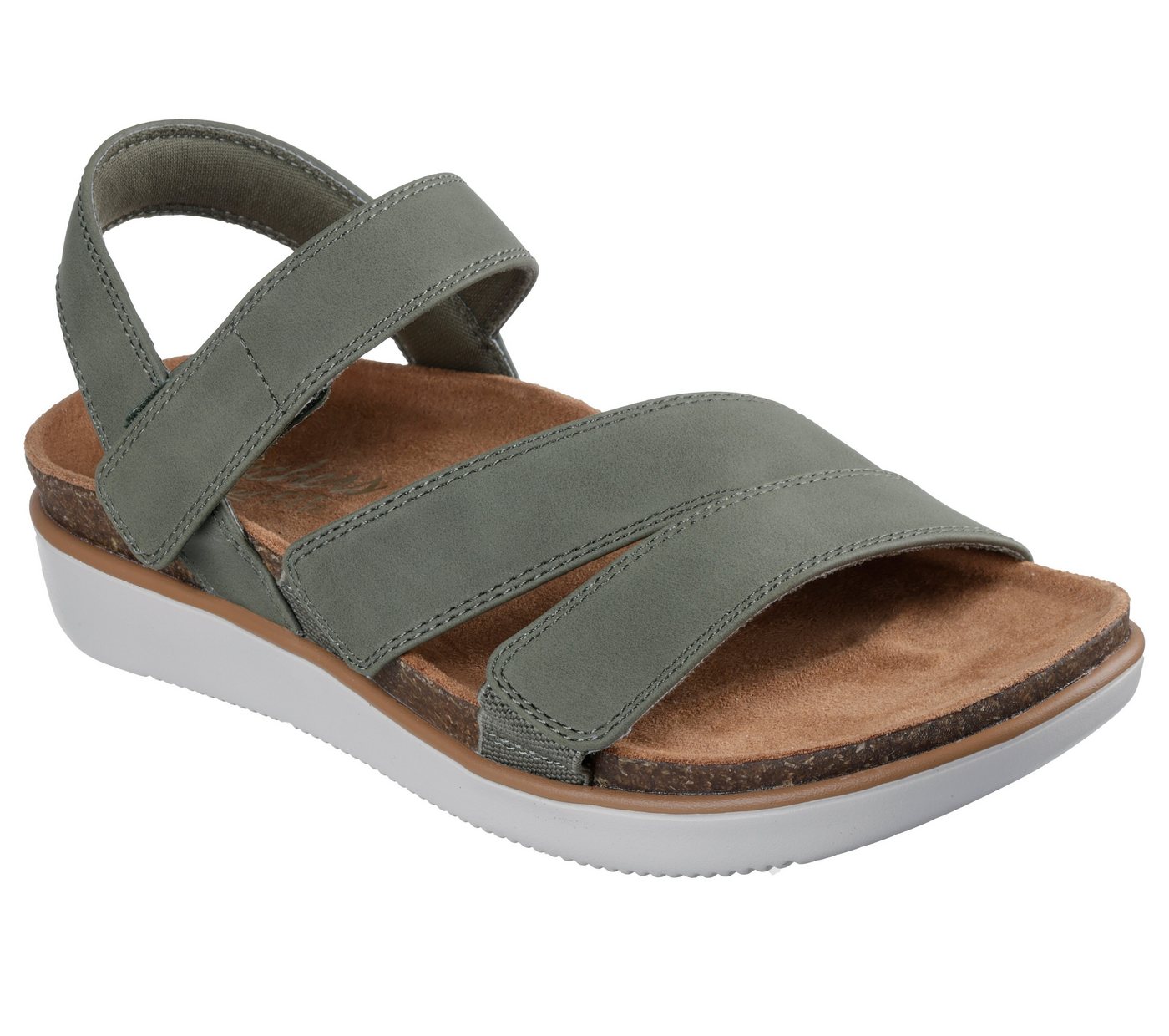 Skechers LIFTED COMFORT Sandale Sommerschuh, Sandalette, Klettschuh mit Memory Foam (grün)