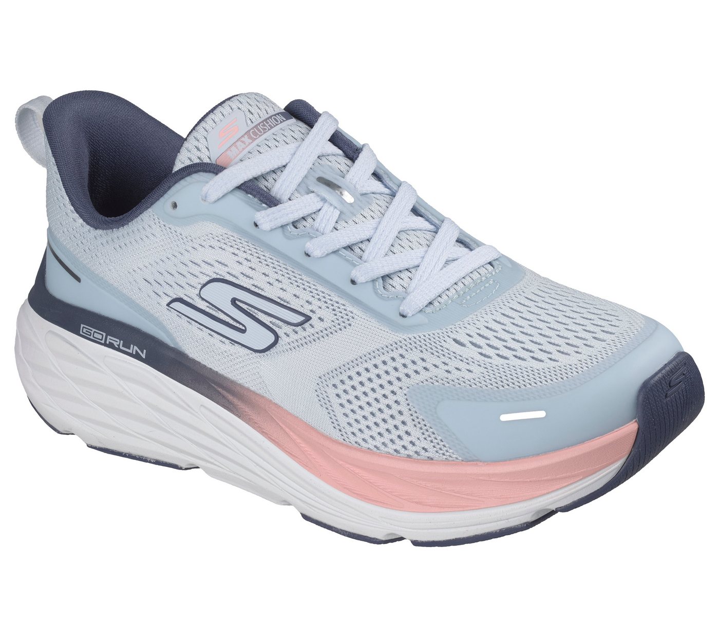 Skechers MAX CUSHIONING ELITE 3 Sneaker Laufschuh, Sportschuh, Schnürschuh mit Max Cushioning (blau/rosa)