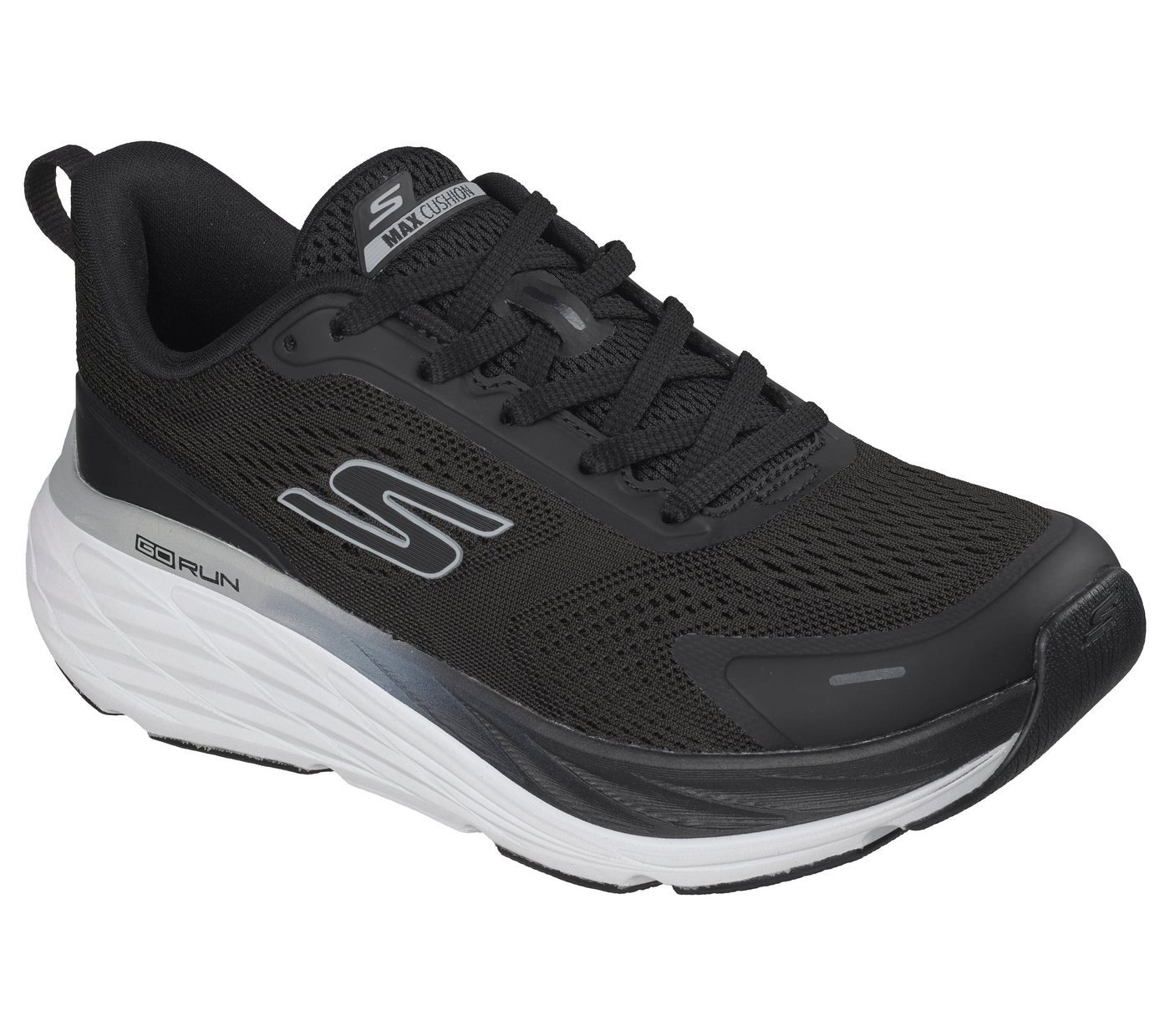 Skechers MAX CUSHIONING ELITE 3 Sneaker Laufschuh, Sportschuh, Schnürschuh mit Max Cushioning (schwarz/weiß)