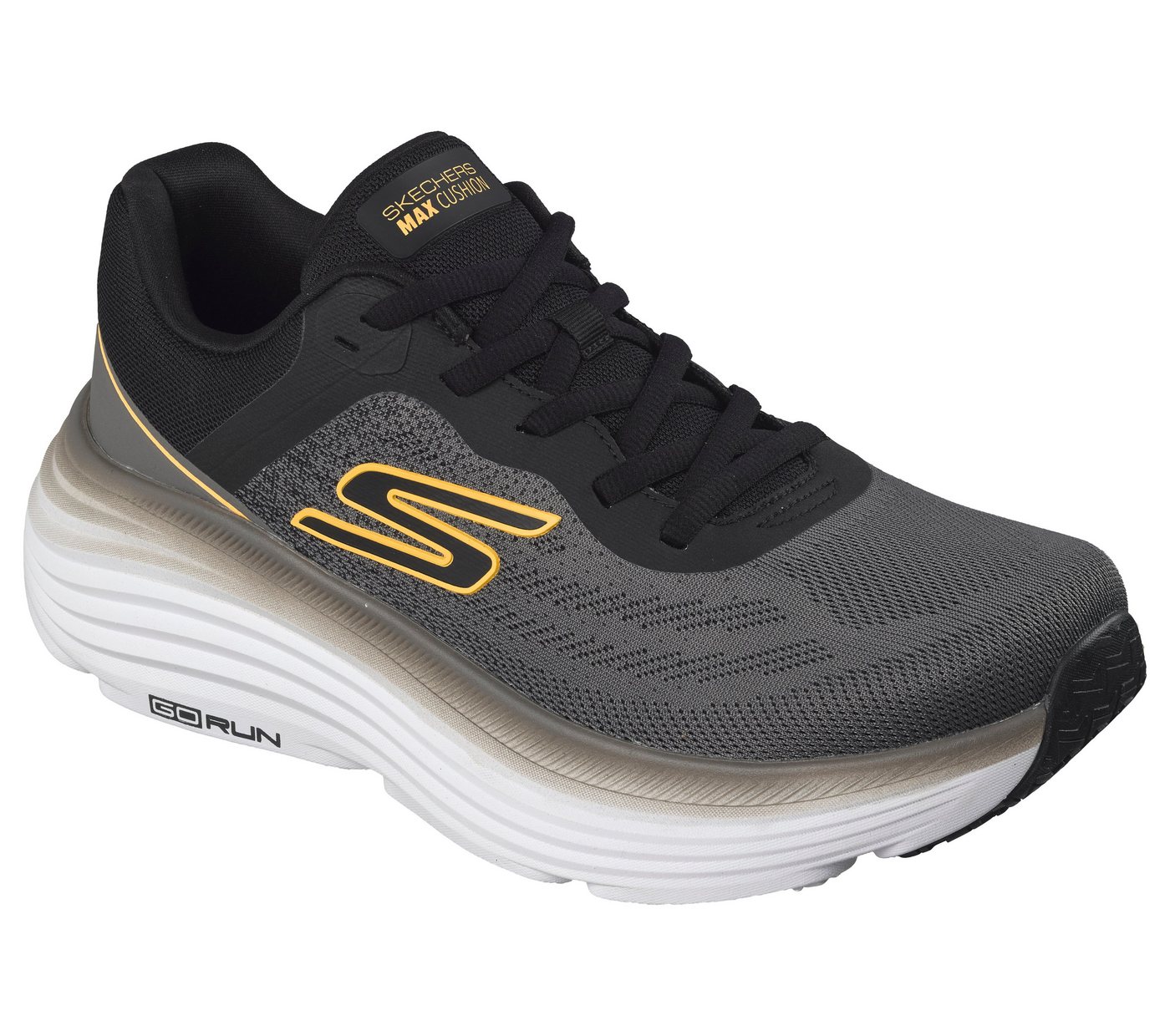 Skechers MAX CUSHIONING ENDEAVOUR- Sneaker Laufschuh, Sportschuh mit Max Cushioning (grau/orange/schwarz)