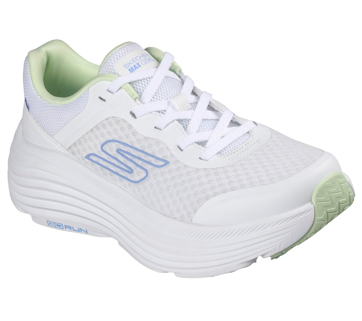 Skechers MAX CUSHIONING Sneaker Laufschuh, Sportschuh, Schnürschuh, Freizeitschuh mit Max Cushioning (weiß)