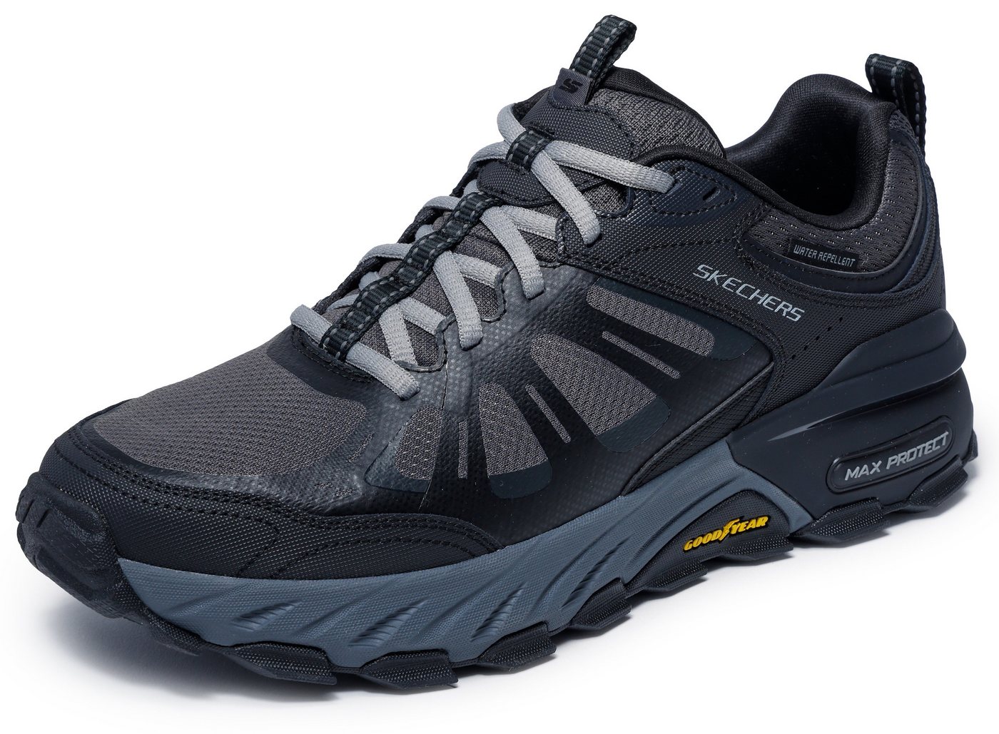 Skechers MAX PROTECT Outdoorschuh Trekkingschuh mit rutschhemmender Goodyear Laufsohle (grau/schwarz)