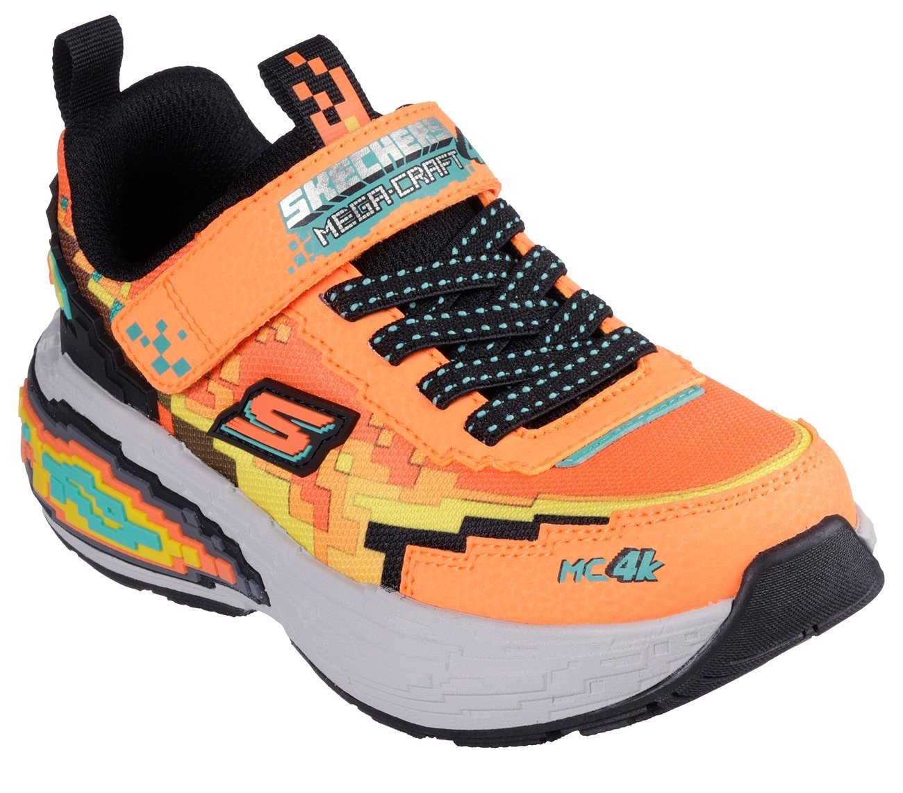 Skechers MEGA-CRAFT 4K Sneaker, Klettschuh im coolen Pixel-Look, Größenschablone zum Download