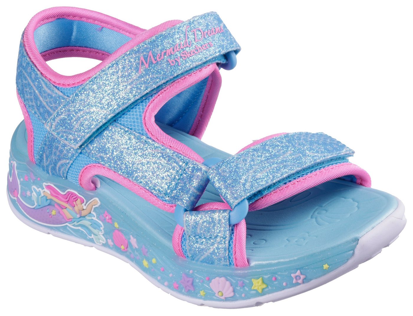 Skechers MERMAID DREAMS SANDAL Sandale Blink,-Klettschuh, Meerjungfraudesign, Größenschablone zum Download