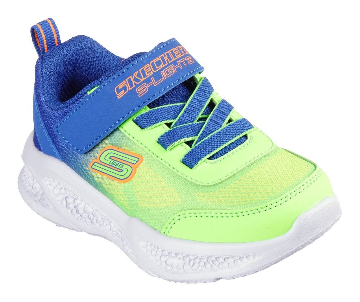 Skechers METEOR-LIGHTS Lauflernschuh, Blink,-Klettschuh zum Schlüpfen, Neon, Größenschablone zum Download