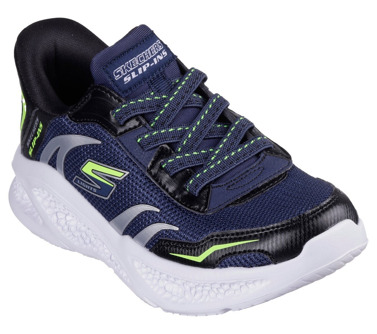Skechers METEOR-LIGHTS Slip-On Sneaker Schlupfschuh mit cooler Blinkfunktion, Größenschablone zum Download